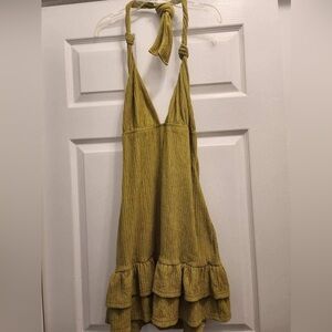 Halter Tieback Shein Sundress size L Army Green